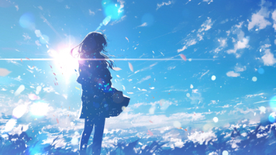 日差しと少女のシルエット