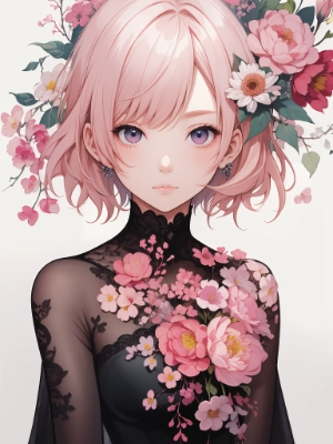 pink short hair girl