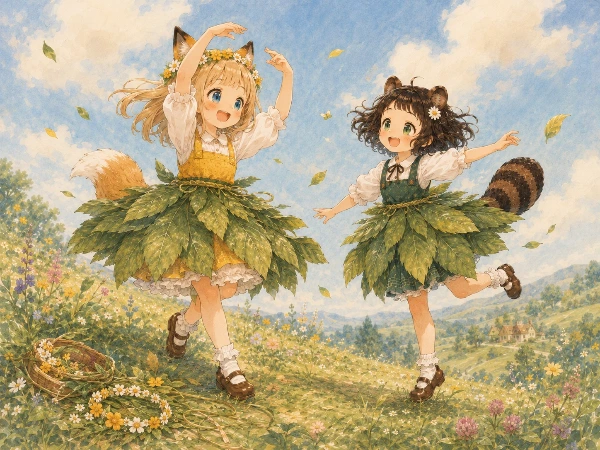 【コン子とポン子】 バレリーナごっこ