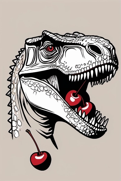 恐竜とサクランボ