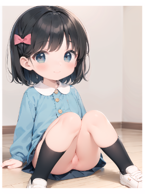 青い服の娘（開脚/１０枚）