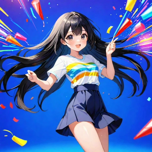 夏の夜空に咲く少女の笑顔