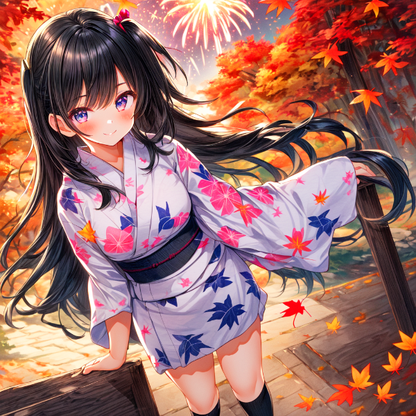 少女なうちの子と、紅葉花火＊(4枚)