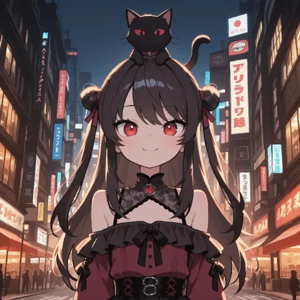 地雷系と猫と街歩き