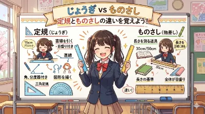 定規とものさしの違いを説明していただきました