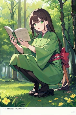 森で読書
