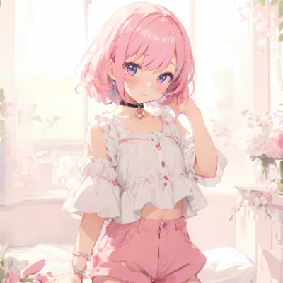 ピンクの髪の小学生