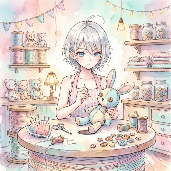 ぬいぐるみ工房の少女