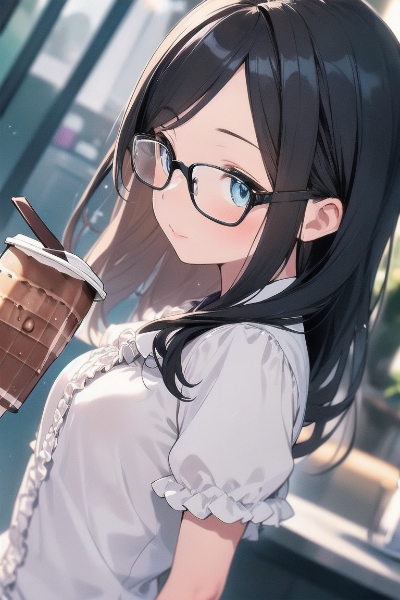 ココア、流し目…