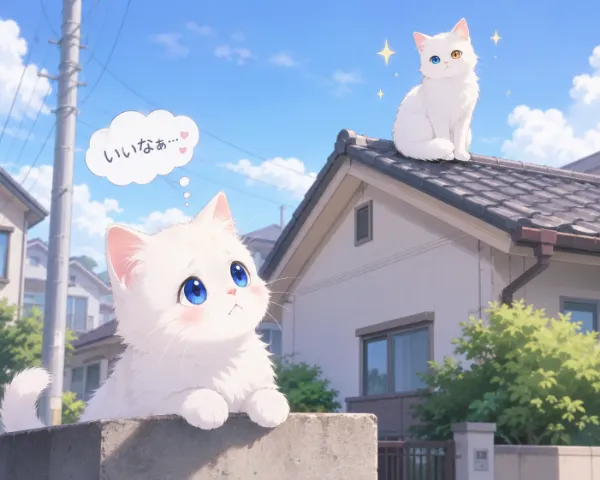 オッドアイに憧れるしらたまちゃん
