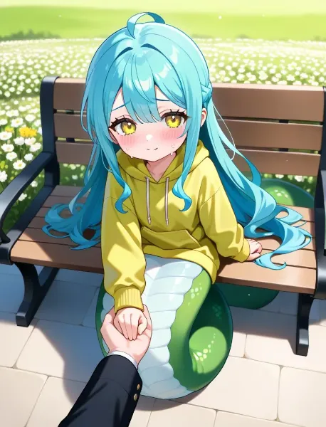 ベンチでお話。