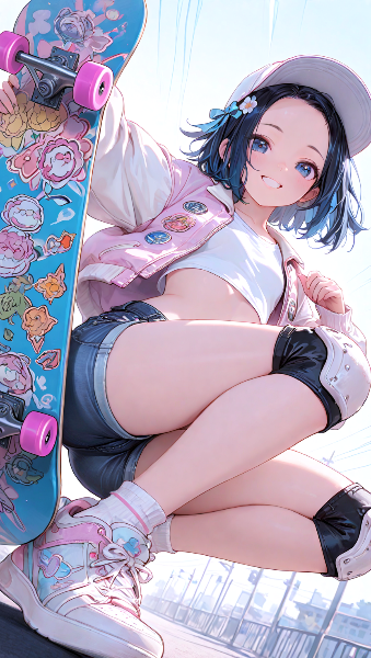 スケボー少女の街中アドベンチャー