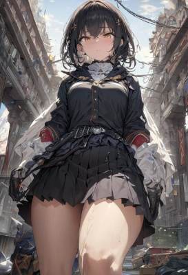 ミニスカ黒髪の乙女