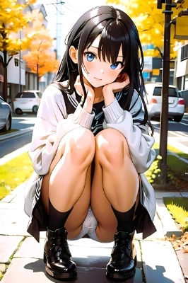 ほうづえをつく女の子３