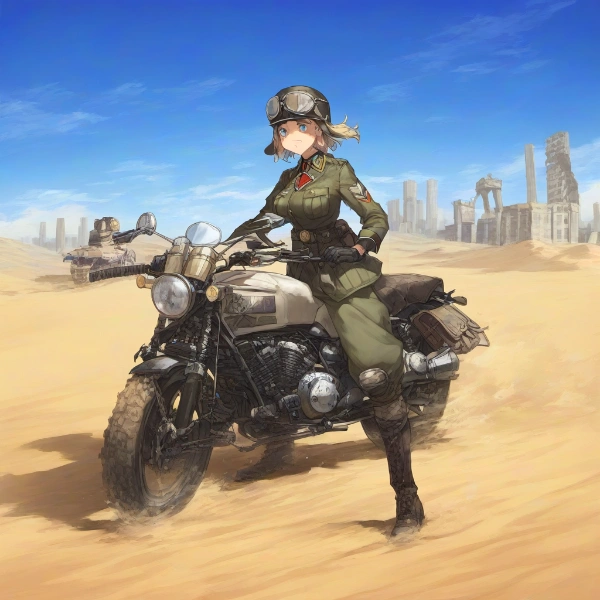 終末世界をバイクで旅する少女