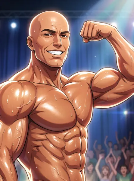 輝く筋肉のステージヒーロー
