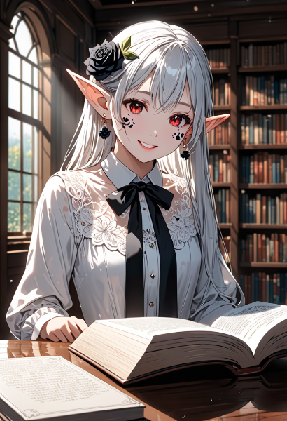 銀髪エルフの図書館秘話