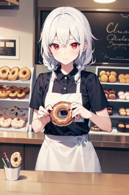 ドーナツ屋で働く