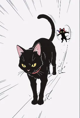 黒猫と小さな影の疾走