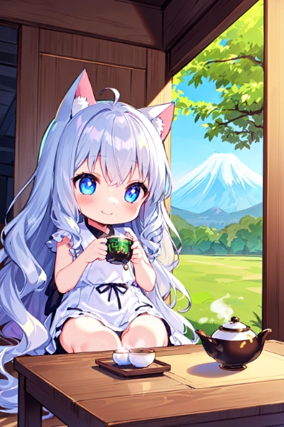 富士山の見える喫茶店