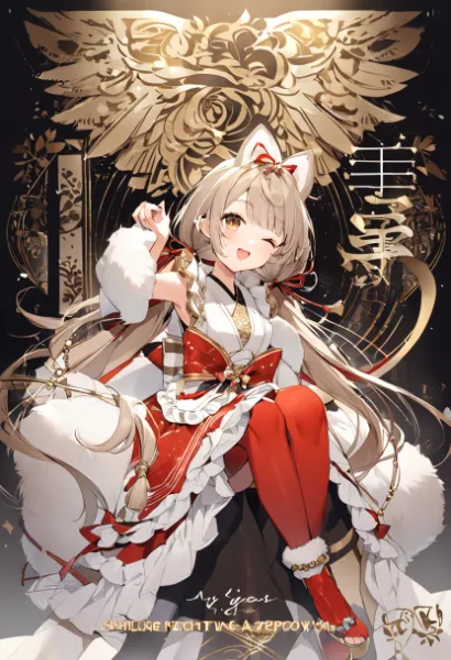 華やかな猫耳の姫君(赤タイツ)