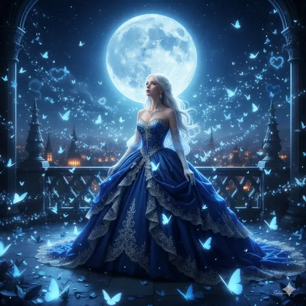 月夜に舞う青い姫の願い