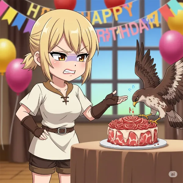 お肉ケーキを奪い合う者達