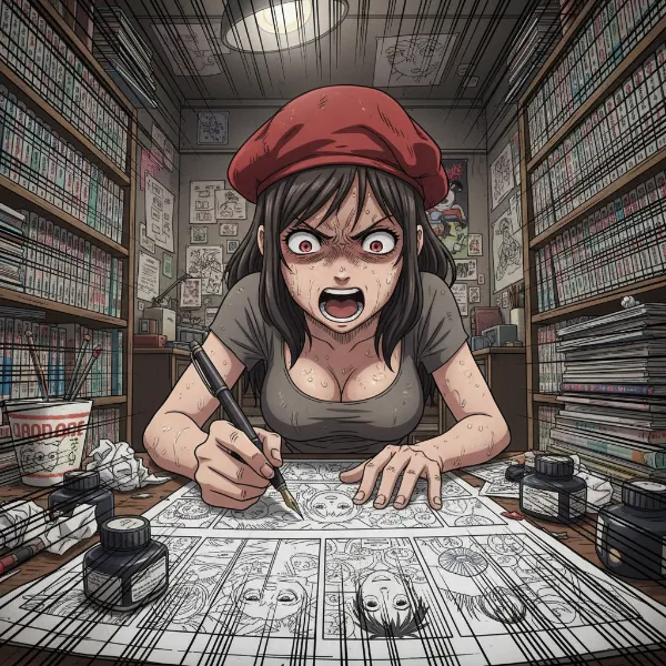 【万年筆】締め切り間際の漫画家