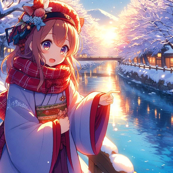 冬川と女の子＊(4枚)レトロモダン街シリーズ121