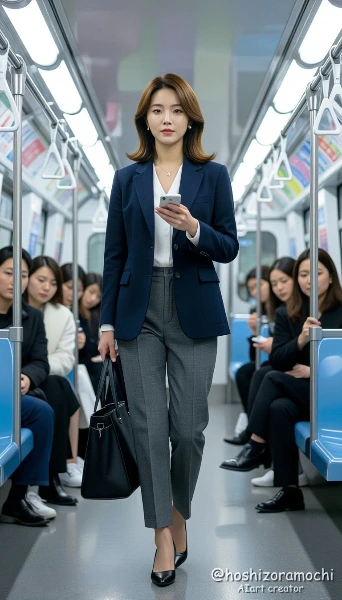 通勤ラッシュを颯爽と歩くキャリア美人 - A beautiful career woman briskly walking through the rush hour commute
