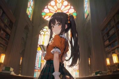 cute eye、愛華 「古代図書館をご案内」