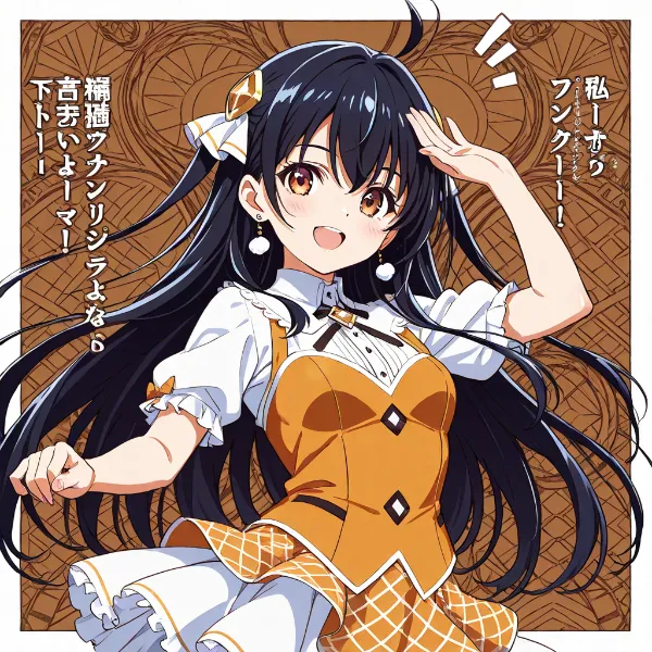 元気いっぱい黒髪少女の驚き