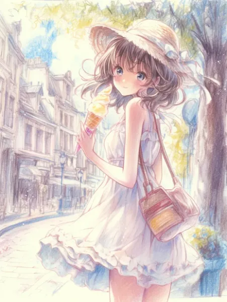 No.1857 ソフトクリームと女の子