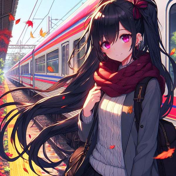 列車の旅に出た、ピアスなうちの子＊その1(12枚)