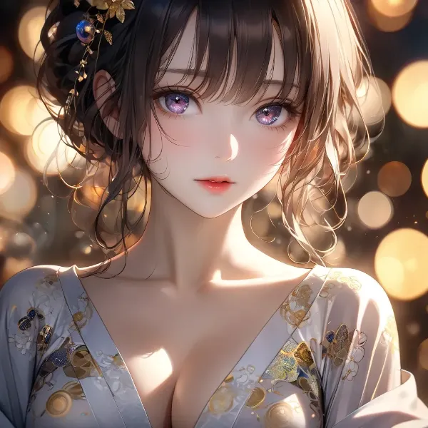 黄金の光に輝く美女