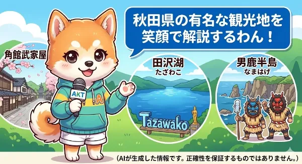 秋田犬が秋田県の魅力を解説するわん！