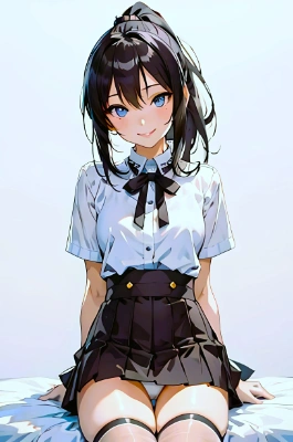 微笑む