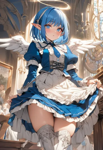 青髪天使メイドの教会の秘密