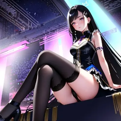 知的な感じの黒髪ロングアイドル①
