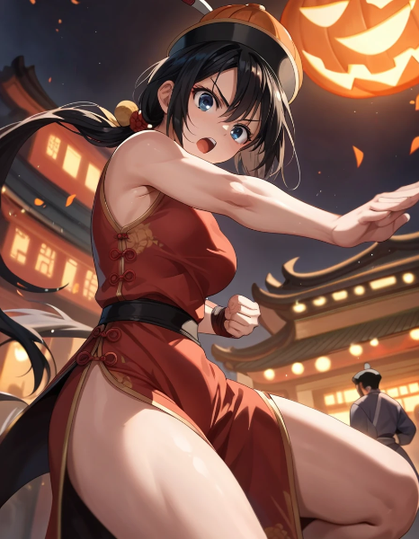 キョンシーのコスプレ娘