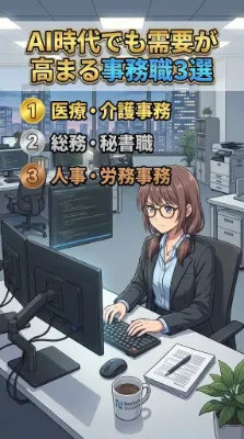 AI時代でも需要が高まる事務職3選！