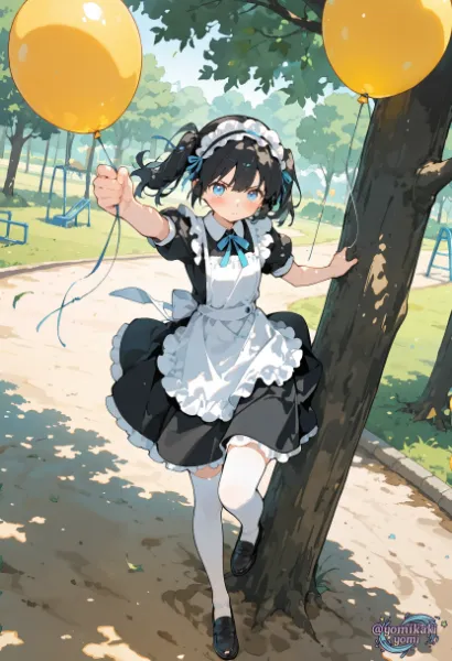 公園で風船を飛ばした子がいたから助けたツインテちゃん