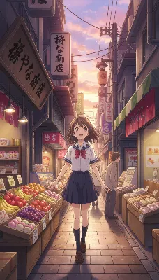 夕暮れの商店街で紡ぐ小さな冒険