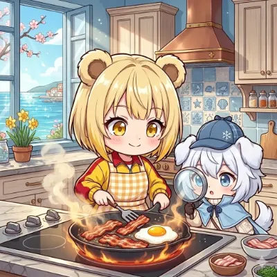 🧸「目玉焼きチャレンジ」の巻き🍳🌸🏝