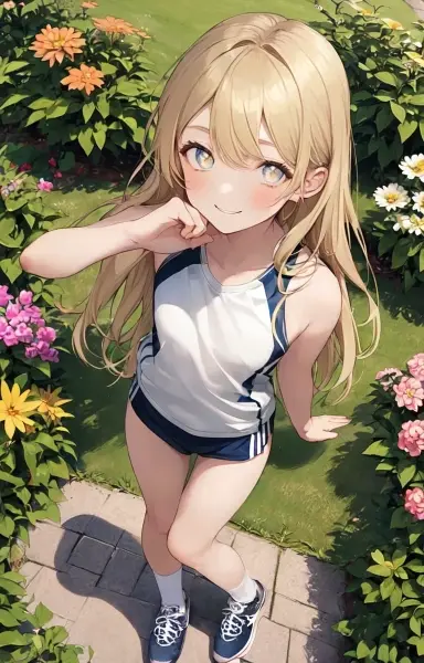 公園で佇む金色の髪の少女