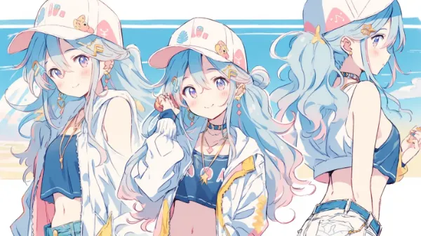 青髪少女の夏風アドベンチャー