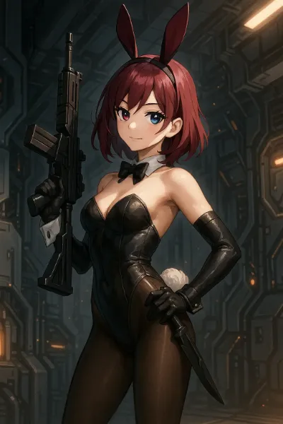 【過去画像リメイク企画 8】 バニーガールと機関銃