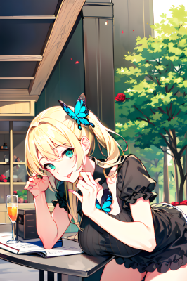 金髪ポニーテール
