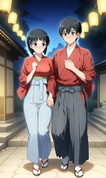 初もうでと手つなぎデート