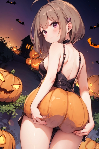 ハロウィン　かぼちゃパンツのどか